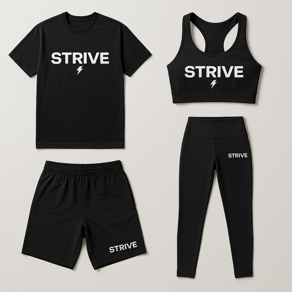 STRIVE 4-Piece Athletic Set – For Him & Her | Motivational Activewear